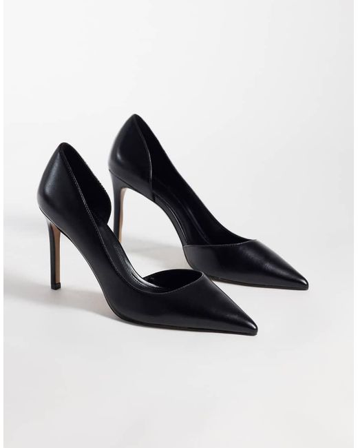 Mango Blue Heeled Court Shoe