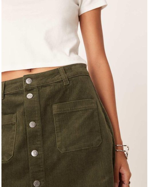 Jdy Natural Cord Button Through Mini Skirt