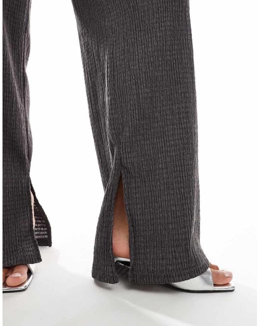 Bershka Blue Shirred Flared Pants