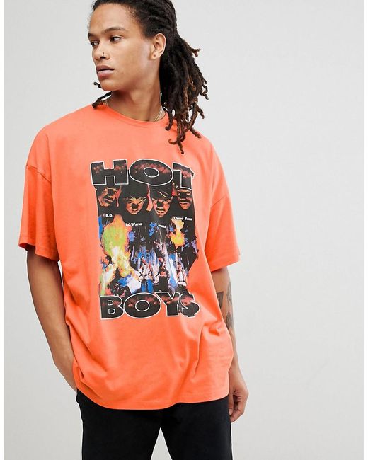 Hot Boys Oversized T-shirt Orange for Men | Lyst