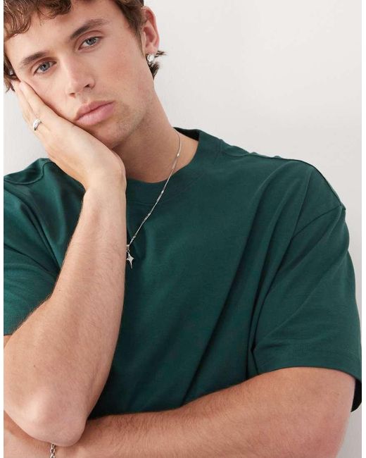 Weekday Green Oversized T-shirt for men