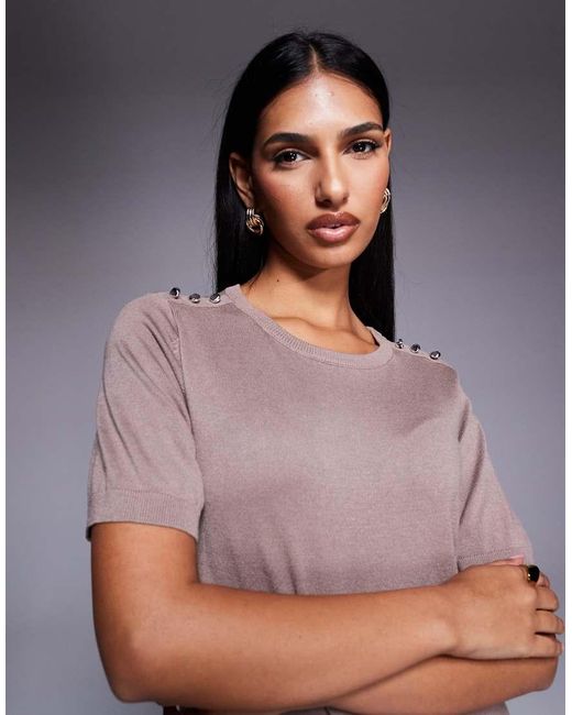 River Island Purple Crew Neck Knitted Tee