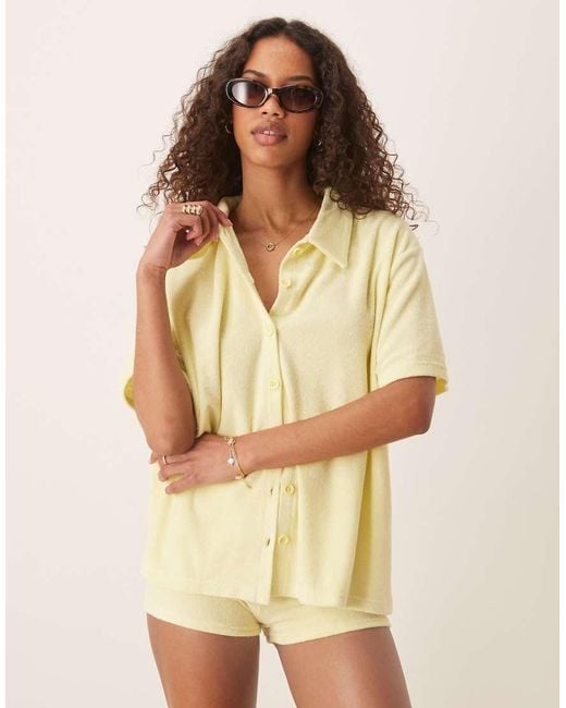 Camicia Oversize Limone di ASOS in Natural