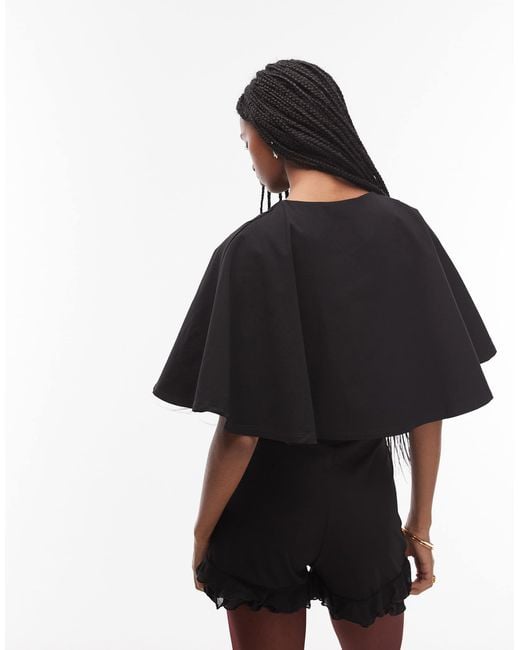 ASOS Black Clean Cape Layer Crop Top