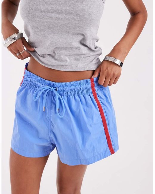 Gap Blue Mini Runner Shorts With Stripe