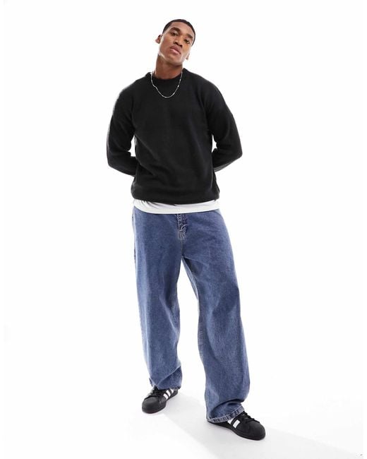 Only & Sons – oversize-strickpullover in Black für Herren