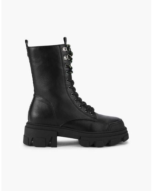 KG by Kurt Geiger Black Trekker Lace Up3 Mid Ankle Boots