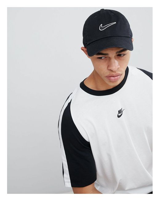 Gorra negra con logo bordado Nike de hombre de color Black