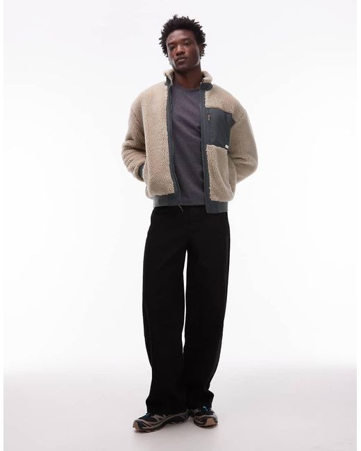Element Gray Oak Sherpa Zip Through Fleece for men