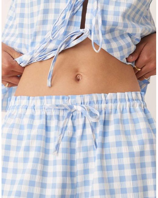 ASOS Natural Ruffle Pull On Shorts