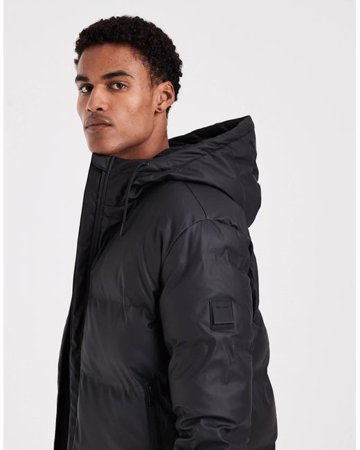 Only & Sons Black Longline Puffer Jacket for men