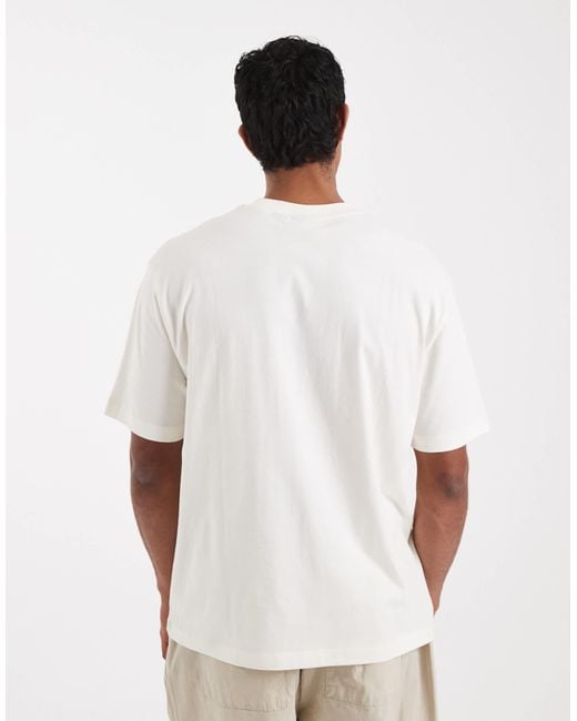 ASOS White Relaxed T-shirt With Abstract Floral Graphics for men