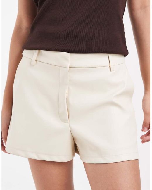 ASOS White Faux Leather Micro Shorts