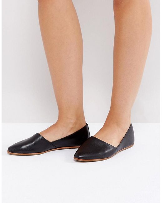 ALDO Black Blanchette Leather Flat Shoes