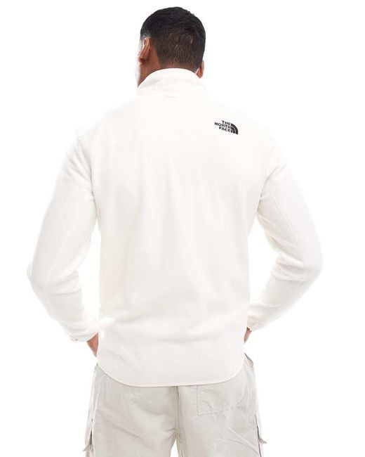 The North Face White 100 Glacier Full Zip Fleece for men