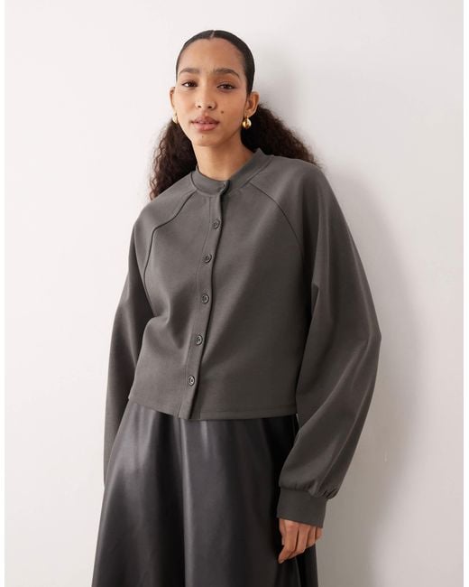 ASOS Gray Interlock Cardigan