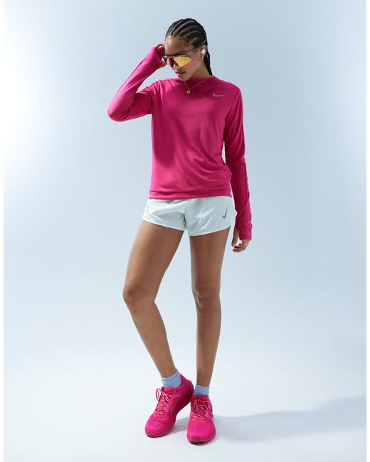Nike Pink – pacer dri-fit – langärmliges oberteil