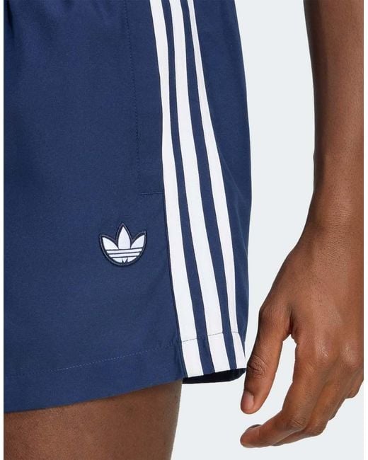 Adidas Originals Blue 3 Stripes Swimshorts for men