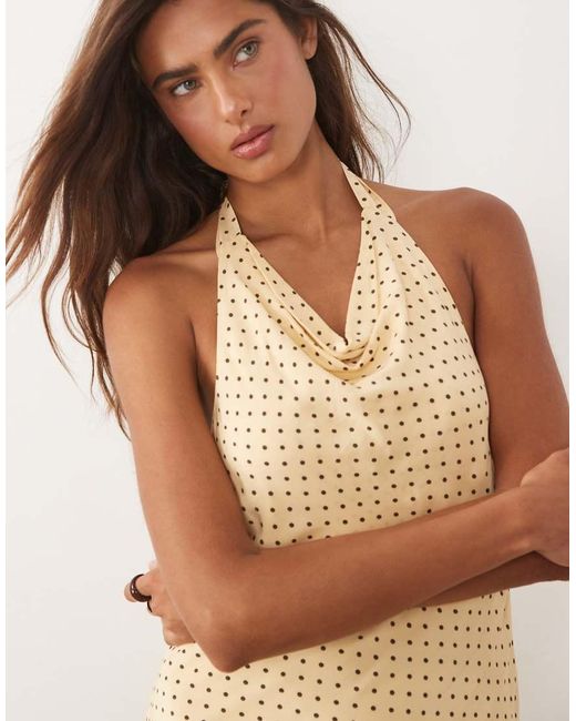 Mango Natural Halterneck Mini Dress