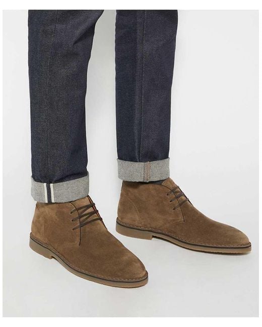 Dune Brown Cashed Chukka Boots for men