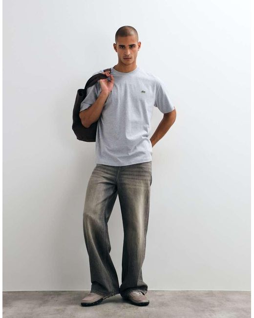Lacoste Gray Boxy Fit Logo T-shirt for men