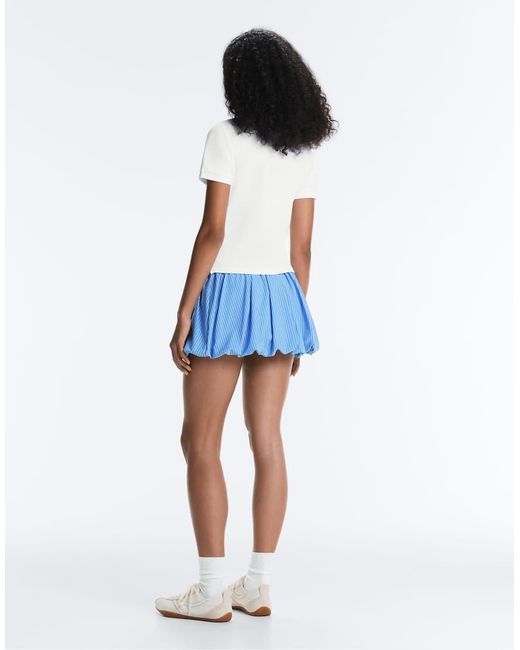 Oysho White Short Sleeve Piqué Polo Shirt