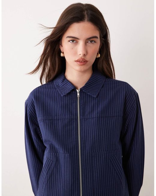 ASOS Blue Top Collar Zip Through Jacket