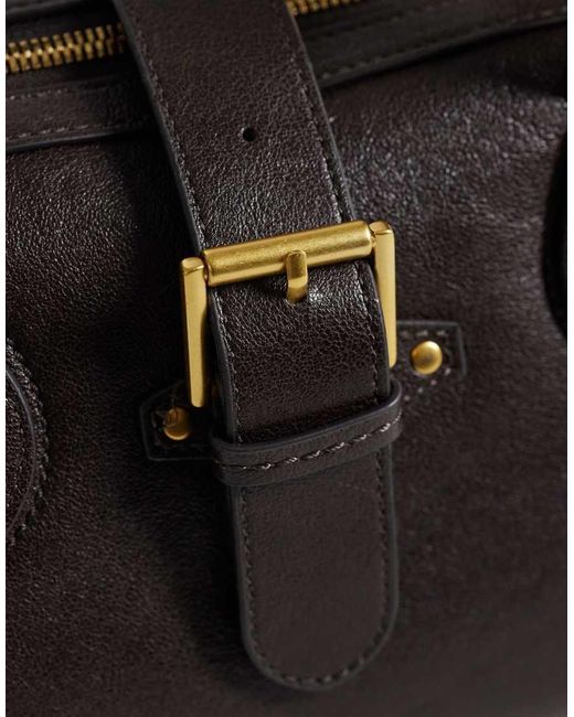 Mango Black Buckle Detail Shoulder Bag