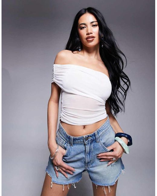 Top Monospalla Arricciato di ASOS in Gray