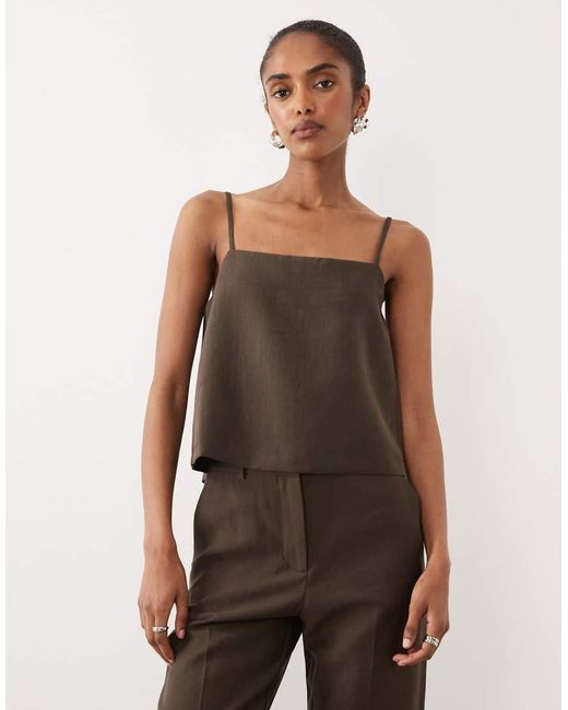 Mango Brown Tempo Cami Top With Open Back