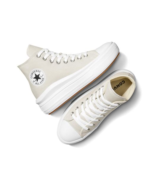 Chuck taylor all star move - baskets à plateforme - taupe/blanc/noir Converse en coloris White