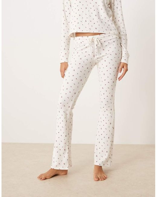 Hollister Natural Gilly Hicks Mid Rise Flare Cosy Waffle Trousers Co-ord