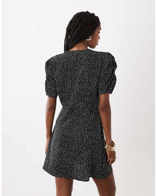 Vila Black Polka Dot Woven Mini Dress