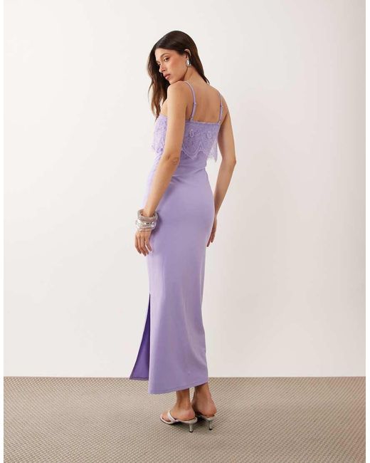 ASOS Pink Lace Trim Ellen Slip Cami Dress