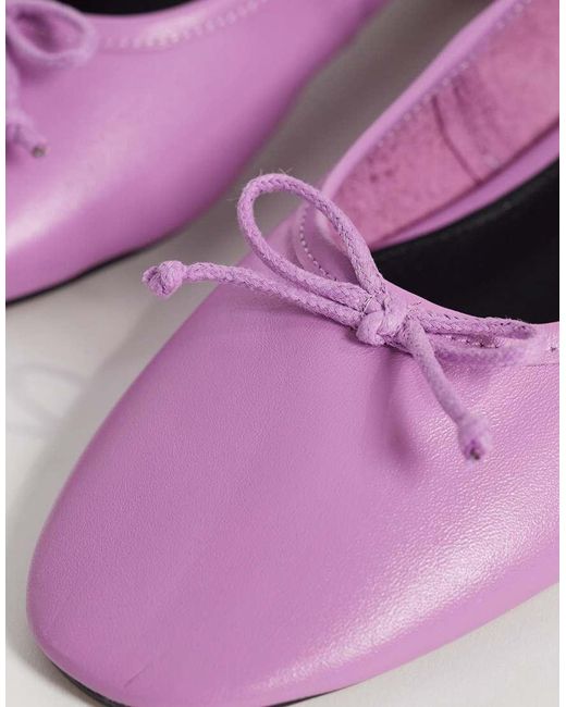 ASOS Purple Lucian Premium Bow Detail Ballets