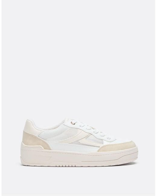 Stradivarius White Openwork Platform Trainers