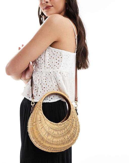 Mango Black Premium Woven Crescent Bag