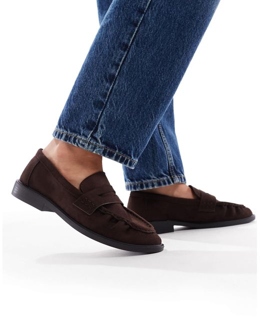 SEQWL Wide Fit Blue – hershe – loafer aus wildlederimitat