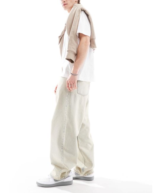 Dr. Denim White Kobe baggy Fit Mid Waist Jeans for men