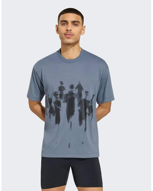 Adidas Originals Blue Adi365 Aspyre Running Graphic T-shirt