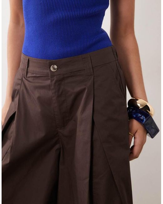 ASOS Blue Wide Leg Culotte Trousers