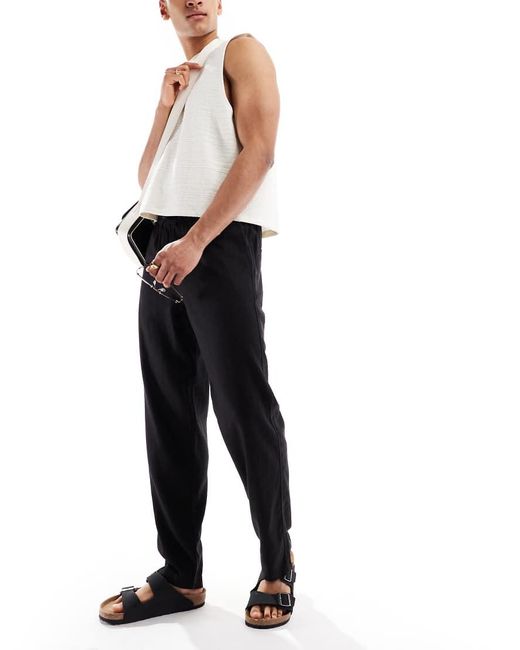 Pantaloni Comodi Neri di Threadbare in Black da Uomo