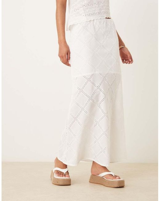 ASOS Patchwork Maxi Rok in het Natural