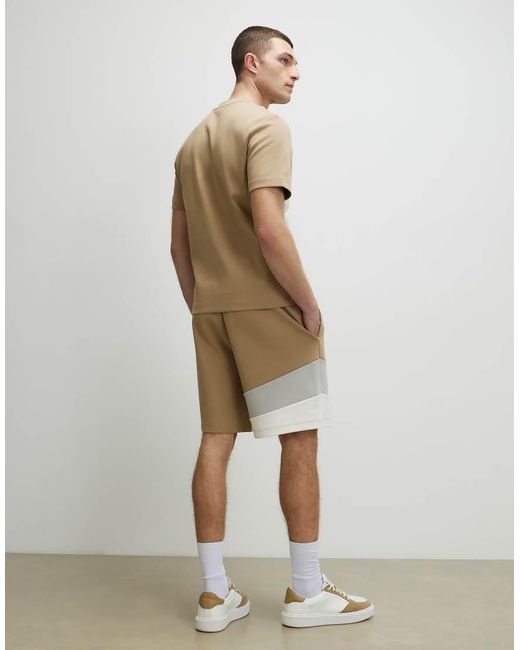 River Island White Regular Fit Colour Block Shorts for men