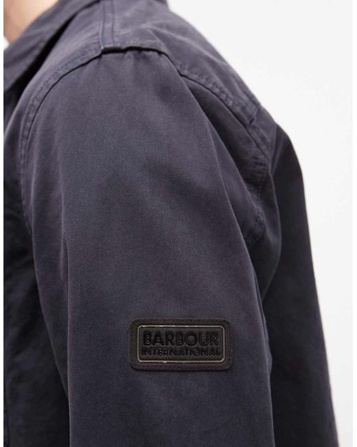 Barbour Blue Arlo Button Through Logo Overshirt for men
