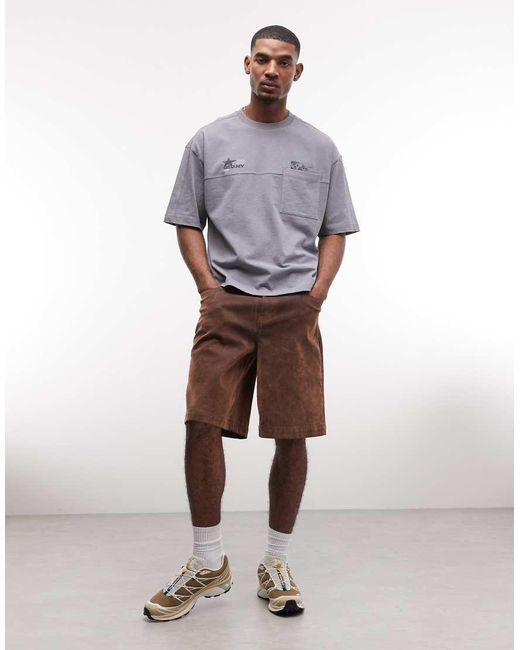 ASOS Purple Boxy Oversized T-shirt With Street Graphic for men
