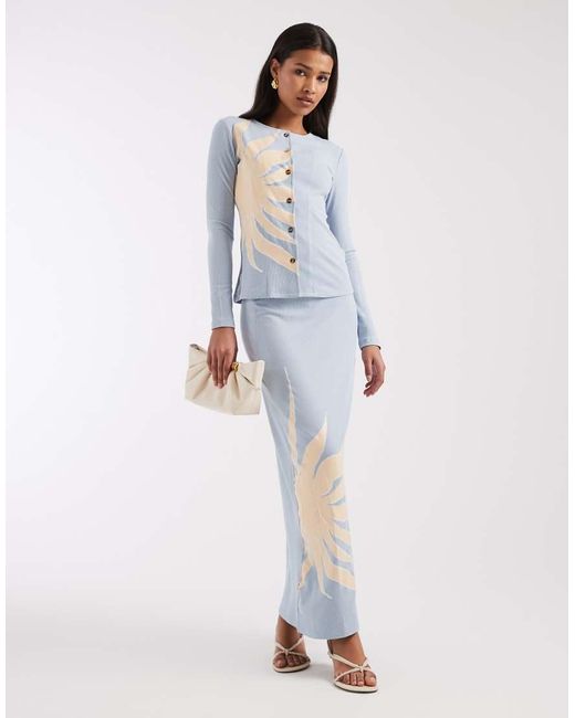 Never Fully Dressed White Dorris Ribbed Maxi Skirt