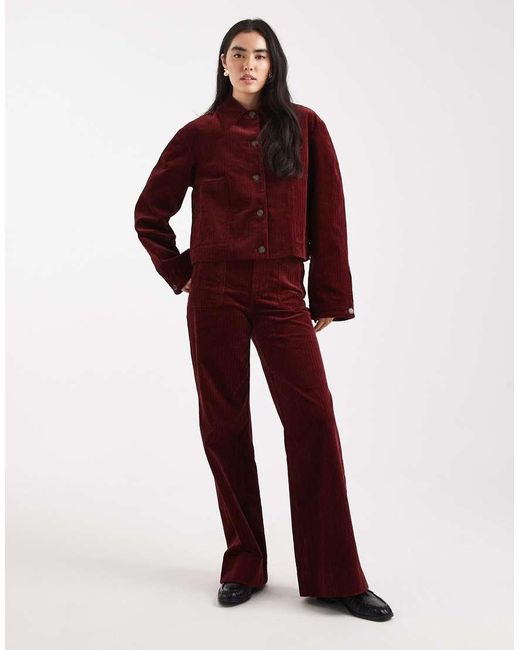ASOS Red Cord Jacket Co-Ord