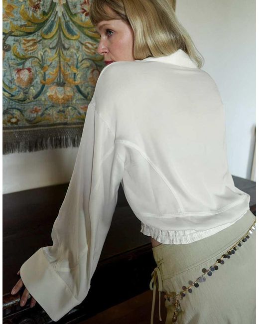 NA-KD Green X Marie Jedig Drawstring Detail Shirt