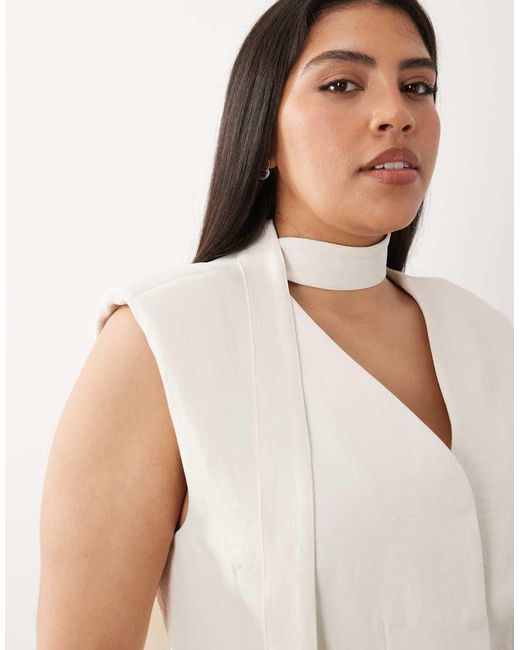 ASOS White Curve Tailored Moulded Hip Longline Waistcoat